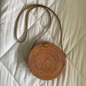 Rattan bag straw purse